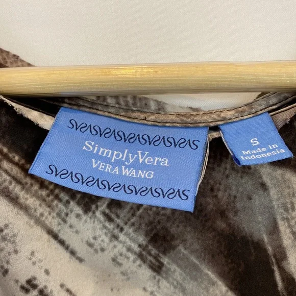 Simply Vera Vera Wang brown knotted dress in brown and gray size S - Picture 8 of 11